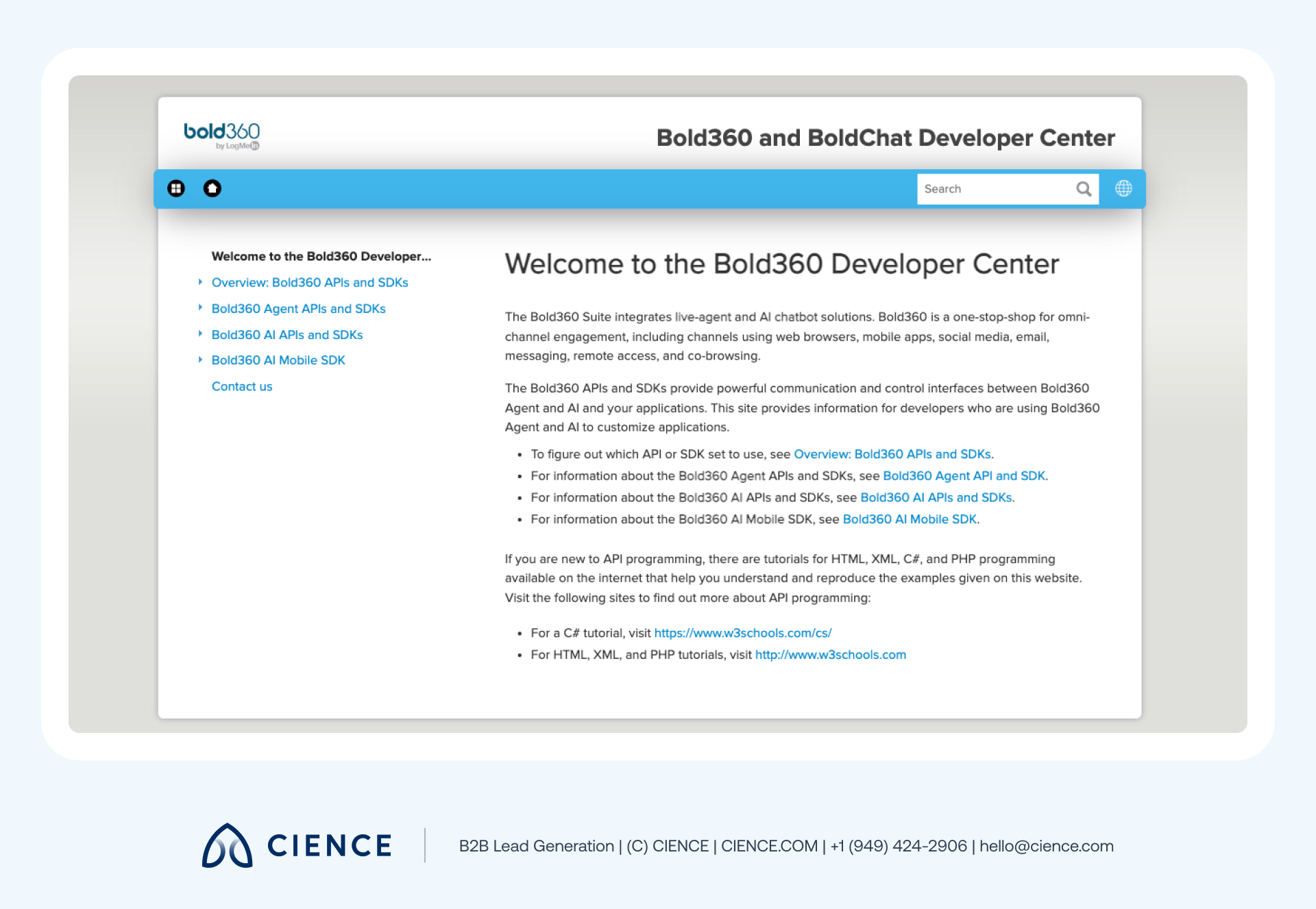 Bold360 customer engagement platform with knowledge base advisor for live chat